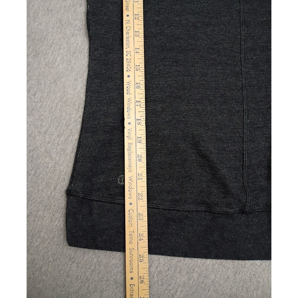 Lululemon In a Cinch Reversible Cowl Pullover Grey Striped Thumb Sweatshirt M/L - Picture 9 of 11